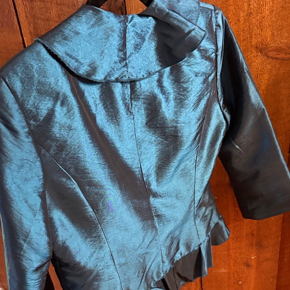 Satin Ruffle Jacket - Blue - Picture 3 of 5